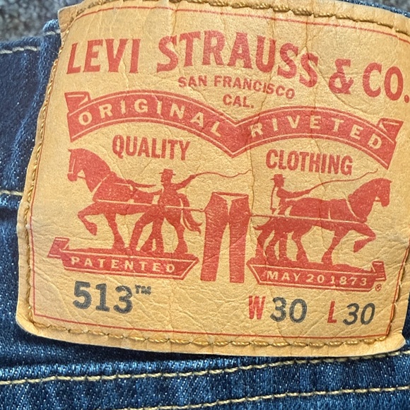 Levi's Men's Classic Blue 513 Straight Jeans, 30 x 30 - Picture 2 of 7